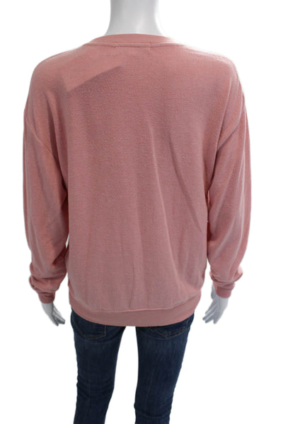 Spiritual Gangster Womens Pullover Sweatshirt Pink Graphic Long Sleeve Size XS