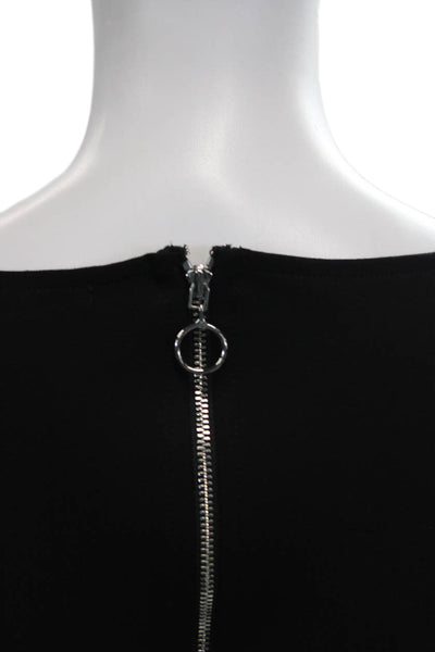 Three Dots Womens Black Long Sleeve Round Neck Blouse Size XS