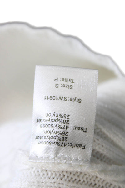 Elan Women Pullover Turtleneck Sweater White Long Sleeve Classic Size S