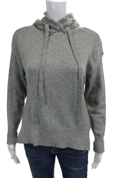 Charlie Women Pullover Hoodie Gray Long Sleeve Drawstring Size XS