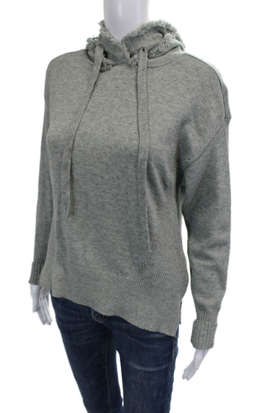 Charlie Women Pullover Hoodie Gray Long Sleeve Drawstring Size XS
