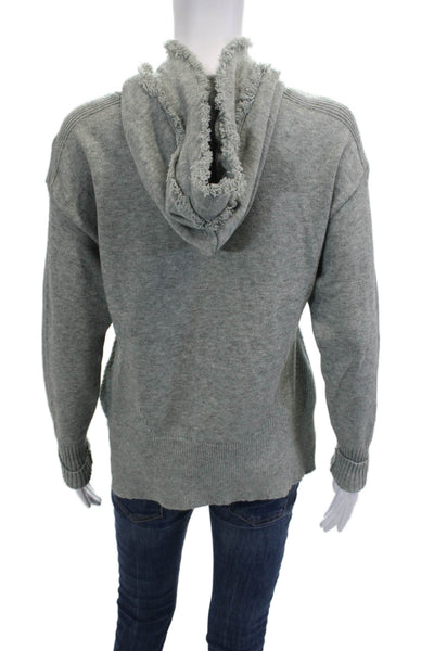 Charlie Women Pullover Hoodie Gray Long Sleeve Drawstring Size XS
