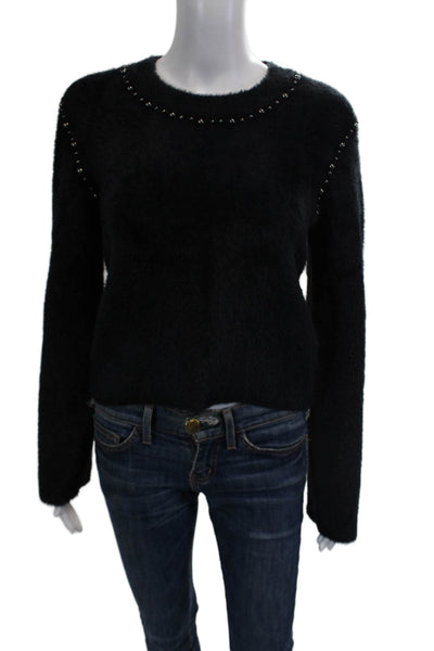 Design History Women Pullover Sweater Black Crew Neck Long Sleeve Size XS