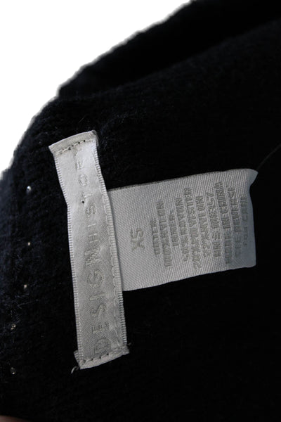 Design History Women Pullover Sweater Black Crew Neck Long Sleeve Size XS
