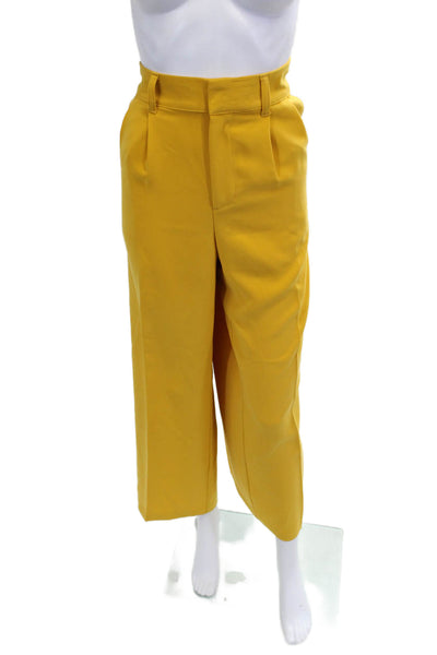 Sergio Hudson Women Cropped Dress Pants Yellow Size S