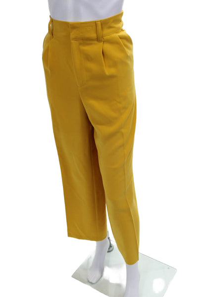 Sergio Hudson Women Cropped Dress Pants Yellow Size S