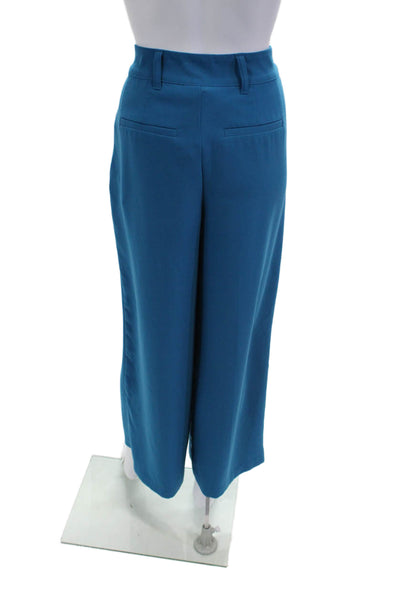 Sergio Hudson Women Ankle Cropped Dress Pants Blue Polyester Spandex Size S