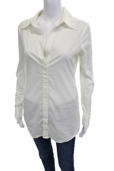 Bailey 44 Womens Maternity Collared Button-Up Long Sleeve White Top Size S