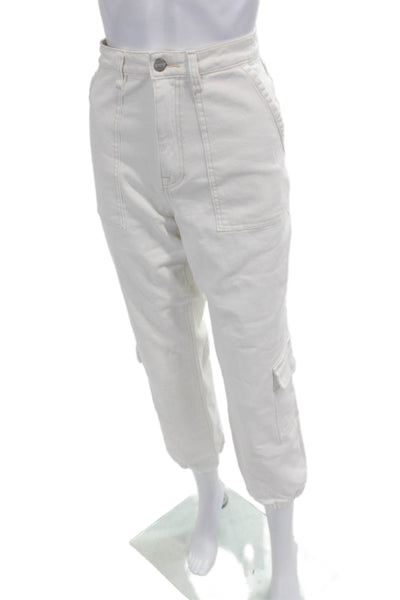 Sanctuary Womens White Cropped Cargo High Rise Pants Size 30