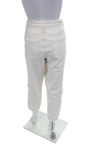 Sanctuary Womens White Cropped Cargo High Rise Pants Size 30