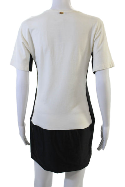 St. John Sport Women T-Shirt Dress Beige Aztec Polyester Short Sleeve Size PP