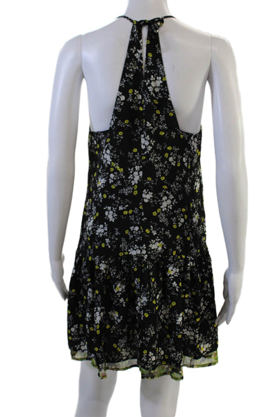 Princess Vera Wang Women Slip Dress Black Floral V-Neck Polyester Size M