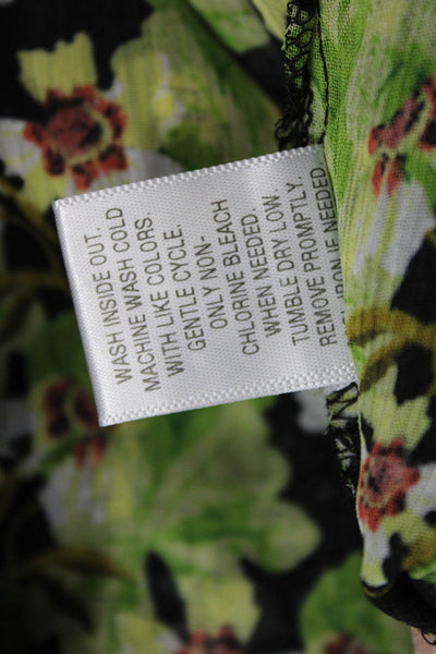 Princess Vera Wang Women Slip Dress Black Floral V-Neck Polyester Size M