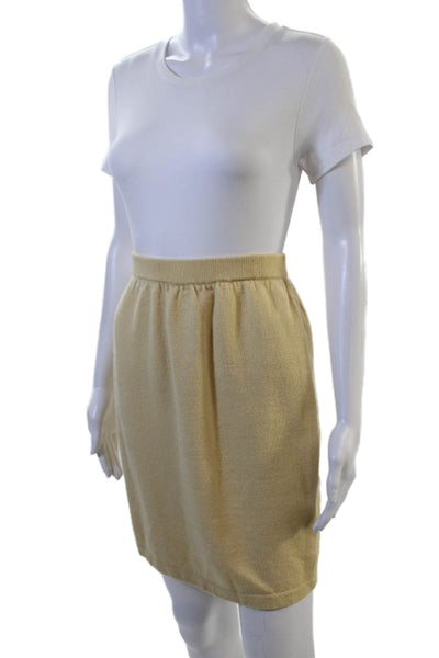 St. John Collection By Marie Gray Womens A-Line Mini Wool Skirt Beige Size 6