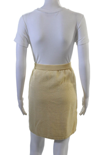 St. John Collection By Marie Gray Womens A-Line Mini Wool Skirt Beige Size 6