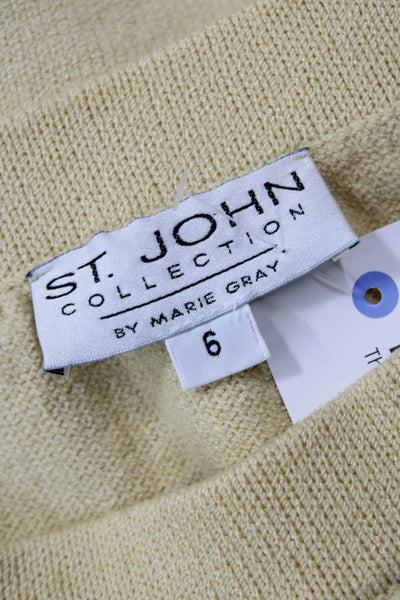 St. John Collection By Marie Gray Womens A-Line Mini Wool Skirt Beige Size 6