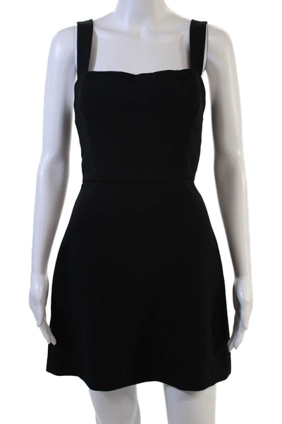 Wilfred Women Fit & Flare Mini Dress Black Square Neck Tie Size 6
