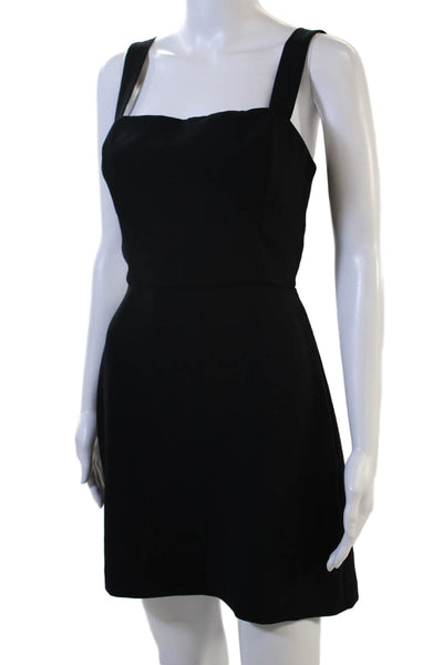 Wilfred Women Fit & Flare Mini Dress Black Square Neck Tie Size 6