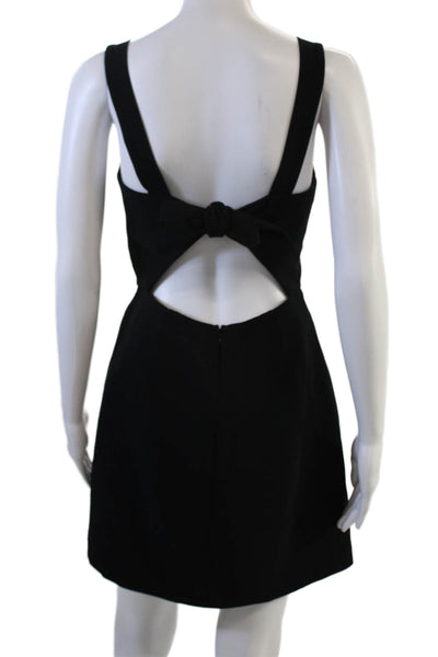 Wilfred Women Fit & Flare Mini Dress Black Square Neck Tie Size 6