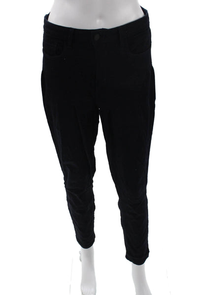 L'Agence Women Cropped Ankle Pants Black Button Size 30 Tall