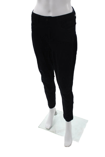 L'Agence Women Cropped Ankle Pants Black Button Size 30 Tall