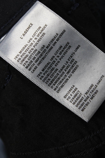 L'Agence Women Cropped Ankle Pants Black Button Size 30 Tall