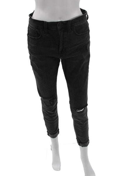 Madewell Womens Black Mid-Rise Ankle Skinny Jeans Organic Cotton Size 28