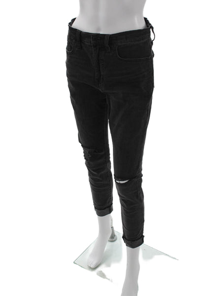 Madewell Womens Black Mid-Rise Ankle Skinny Jeans Organic Cotton Size 28