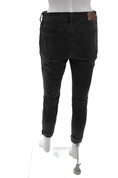 Madewell Womens Black Mid-Rise Ankle Skinny Jeans Organic Cotton Size 28
