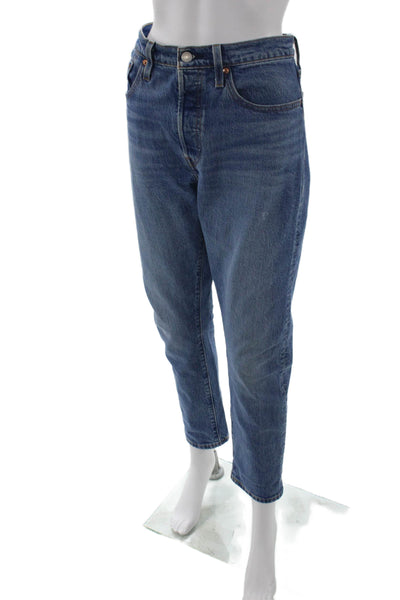 Levi's Unisex Ankle Cropped Tapered Blue Mid Rise Jeans Size 30