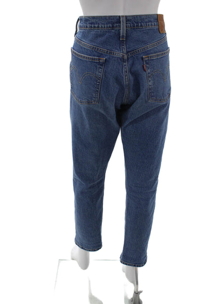 Levi's Unisex Ankle Cropped Tapered Blue Mid Rise Jeans Size 30