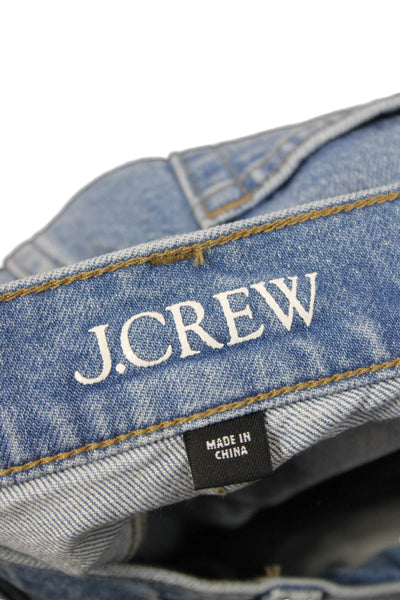 J Crew Women Boyfriend Wide Leg Jeans Blue Mid Rise Size 27