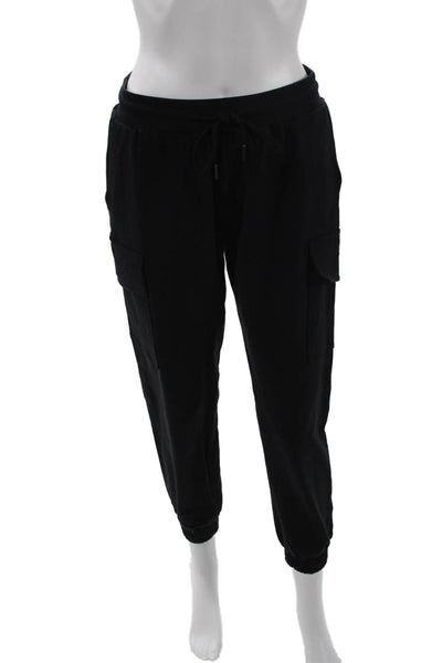 Splits59 Womens Cargo Jogger Pants Black Army Drawstring Size S