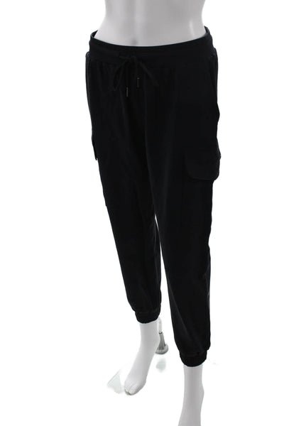 Splits59 Womens Cargo Jogger Pants Black Army Drawstring Size S