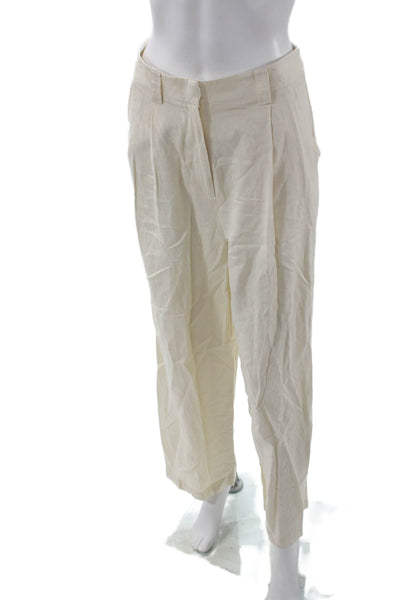 Lioness Unisex Beige Cropped Dress Pants Linen Viscose Size XS