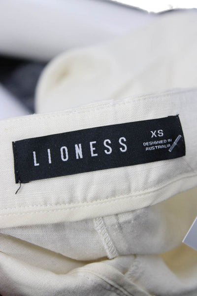 Lioness Unisex Beige Cropped Dress Pants Linen Viscose Size XS
