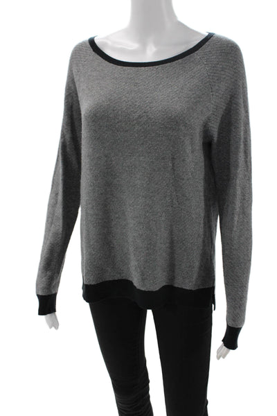 Soft Joie Women Pullover Black Herringbone Round Neck Long Sleeve Size S