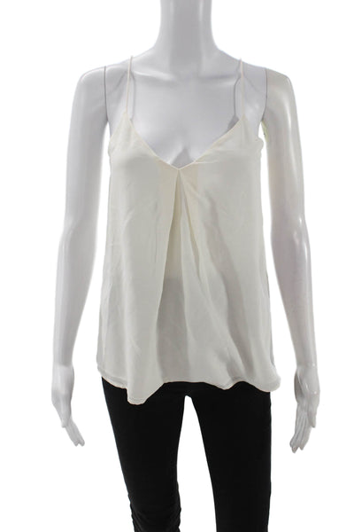 Joie Womens White Silk V-Neck Camisole Sleeveless Solid Size XS