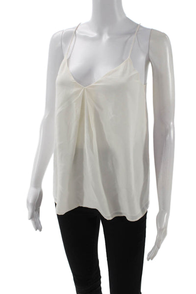 Joie Womens White Silk V-Neck Camisole Sleeveless Solid Size XS