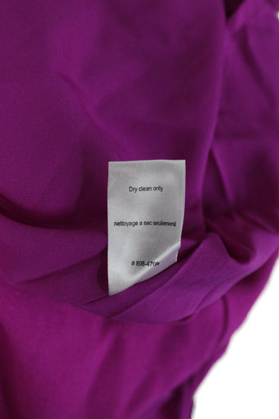 Nanette Lepore Women Sheath Dress Purple 3/4 Sleeve Round Neck Zip Short Size 4