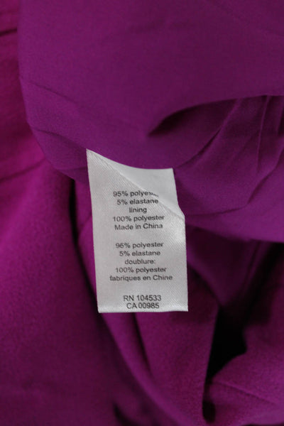 Nanette Lepore Women Sheath Dress Purple 3/4 Sleeve Round Neck Zip Short Size 4