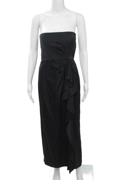 BCBGMAXAZRIA Women Maxi Dress Black Polyester Sleeveless Mid-Calf Size 4