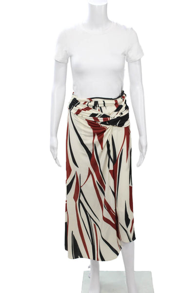 Ba&Sh Womens Wrap Maxi Skirt Beige Geometric 95% Polyester Size S