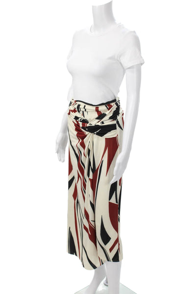 Ba&Sh Womens Wrap Maxi Skirt Beige Geometric 95% Polyester Size S