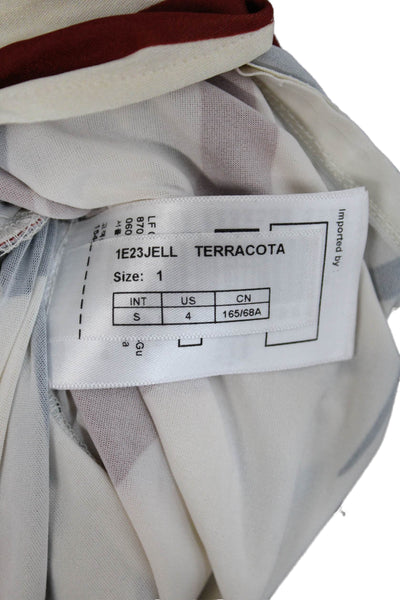 Ba&Sh Womens Wrap Maxi Skirt Beige Geometric 95% Polyester Size S