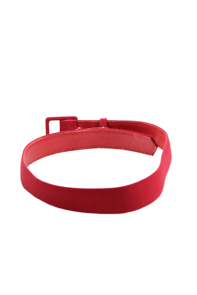 Escada Women's Buckle Closure Leather Medium Width Belt Red Size 34
