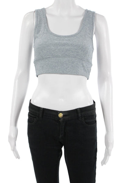 Varley Women's Scoop Neck Cut-Out Athletic Sport Bra Gray Size S