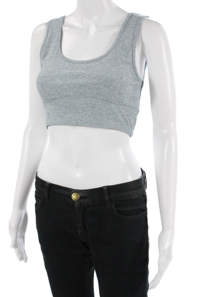 Varley Women's Scoop Neck Cut-Out Athletic Sport Bra Gray Size S