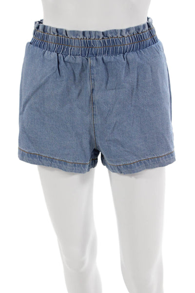 LNA Unisex 90s Solid Blue Cotton Shorts Size XS
