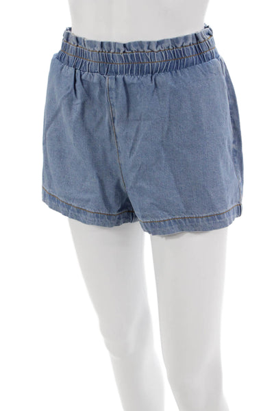 LNA Unisex 90s Solid Blue Cotton Shorts Size XS
